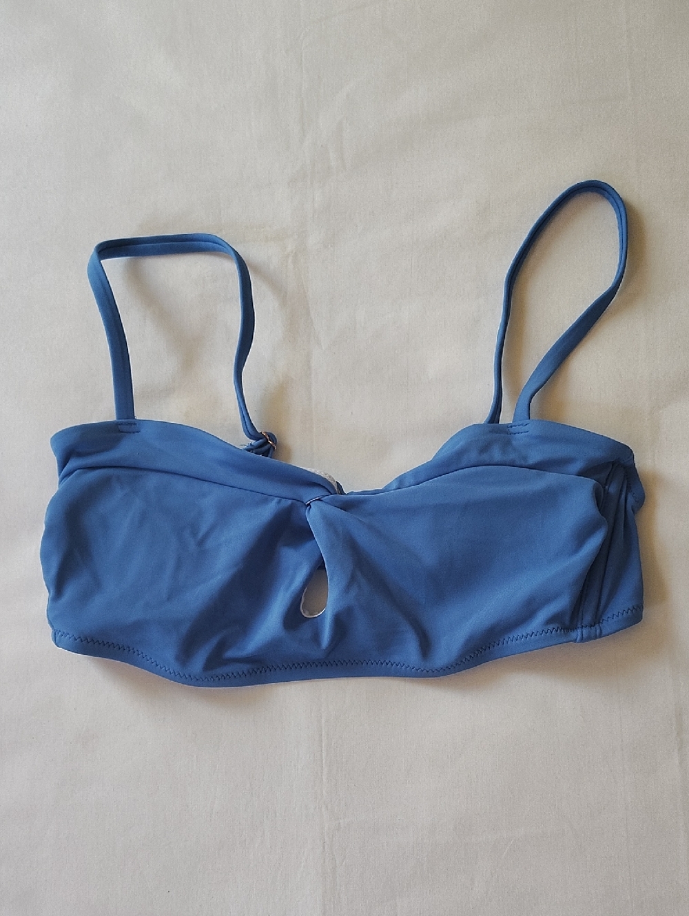 Shade & Shore Blue Twist Front Bandeau Bikini Top NWOT Small